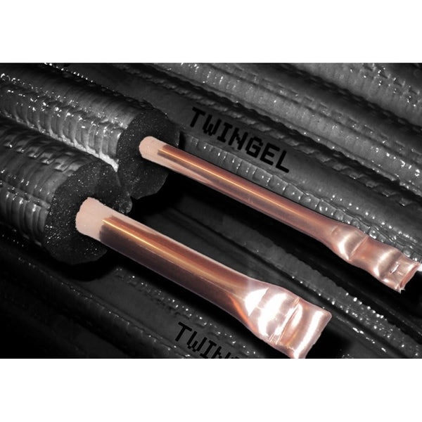 Dual Line Dual Insulated Line Set, 3/8 in Liquid Line, 5/8 in Suction Line, 1/2 in THK, 50 ft L, Black