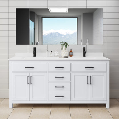 Beckett Double Bathroom Vanity - 72W x 35H x 22D