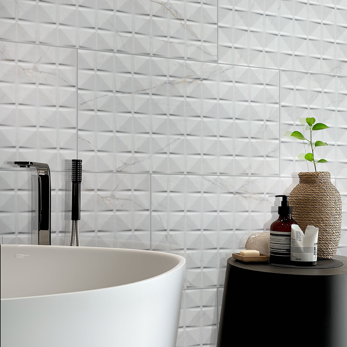Dymo Calacatta Chex White Glossy