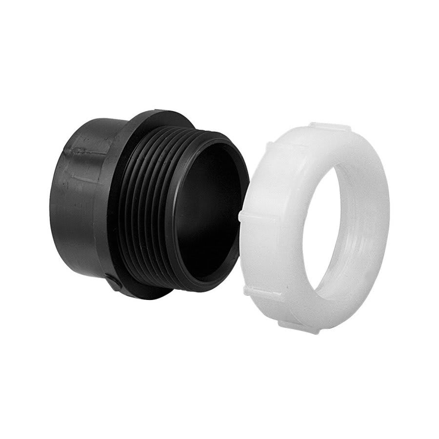 DWV Street Slip Joint Adapter, 1-1/2 x 1-1/4 in, Spigot x Slip Joint, ABS