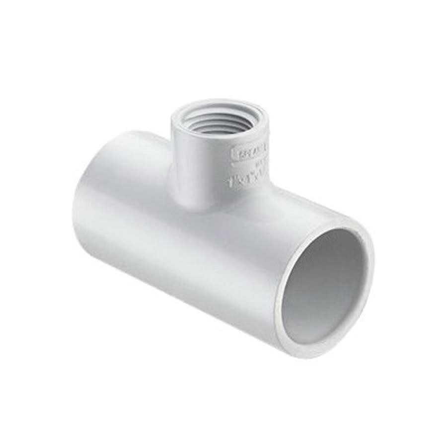 Tee, 1-1/4 x 3/4 in, Socket x FNPT, SCH 40/STD, PVC