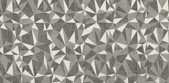 Fabric Art White Ash Prism Rectangle, Modern Kaleidoscope 12X24 Matte