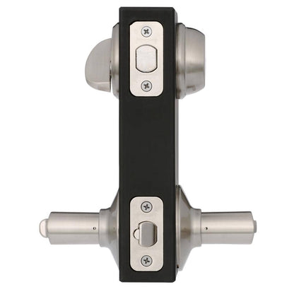 Latitude Satin Nickel Single Cylinder Deadbolt and Keyed Entry Door Handle Combo Pack