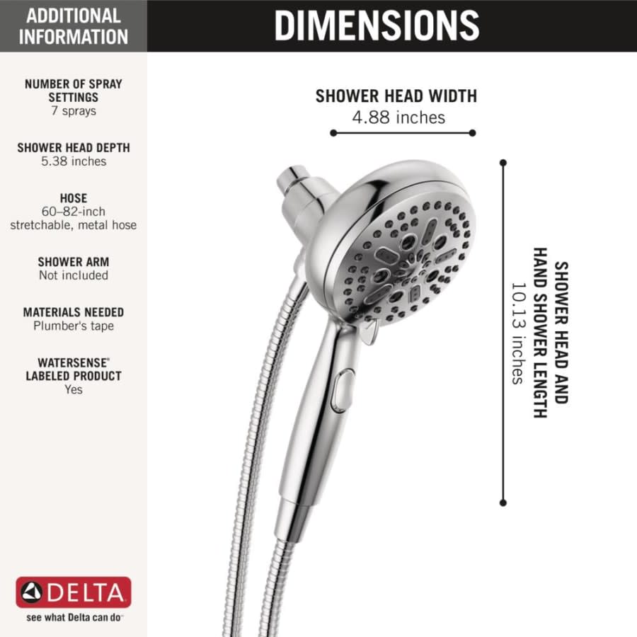 Universal Showering 1.75 GPM Multi Function Hand Shower Package with SureDock Integrated Shower Arm holder - Limited Lifetime Warranty