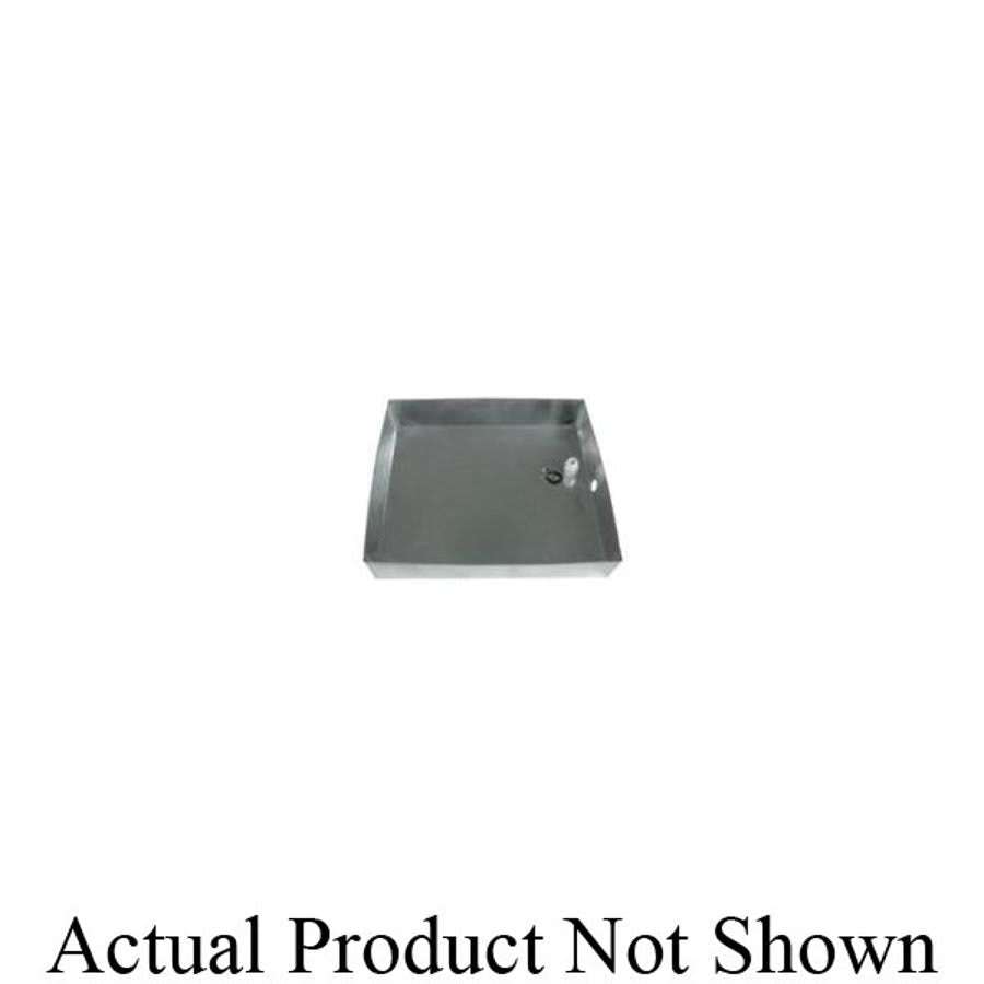 Drain Pan, Square, 30 in Dia, Side Connection, Steel