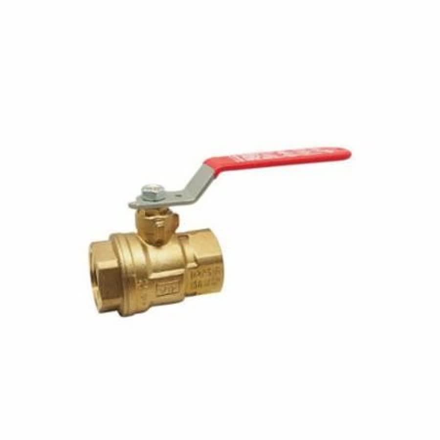 2-Piece Ball Valve, 1 in, FNPT, Full Port, Plated Brass Ball, Brass
