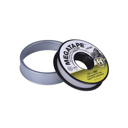 High Density Teflon Tape, 1/2 in W, 1000 in L, Gray