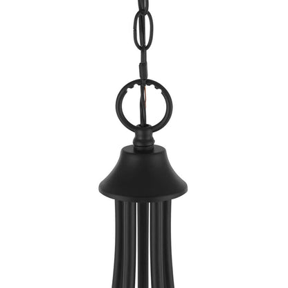 Pavlen 23 in. 5-Light Black Chandelier with Clear Glass Shades