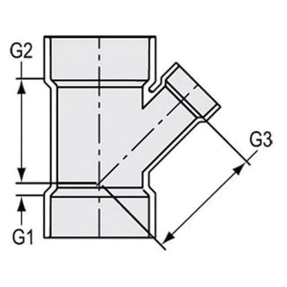 Wye, 6 x 2 in, Hub, DWV, PVC