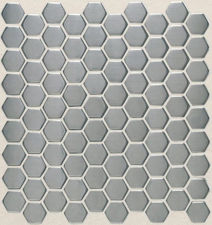 Metallica Brushed Stainless Steel Hexagon 1X1 Satin