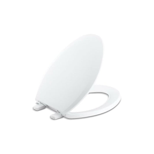Lustra™ Toilet Seat, Elongated Bowl, Closed Front, With Cover, Plastic, White