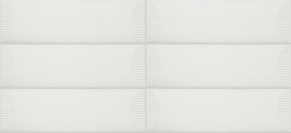 Stencil White Rectangle, Half Moon 4X12 Matte