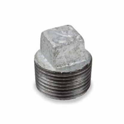 Square Head Plug, 1/4 in, MNPT, 150 lb, Malleable Iron, Galvanized