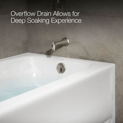 Bancroft Collection 60" Three Wall Alcove Soaking Bath Tub with Right Hand Drain