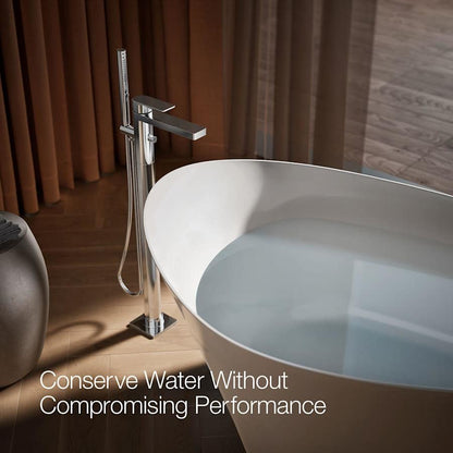 Parallel Floor Mounted Tub Filler - Includes Hand Shower