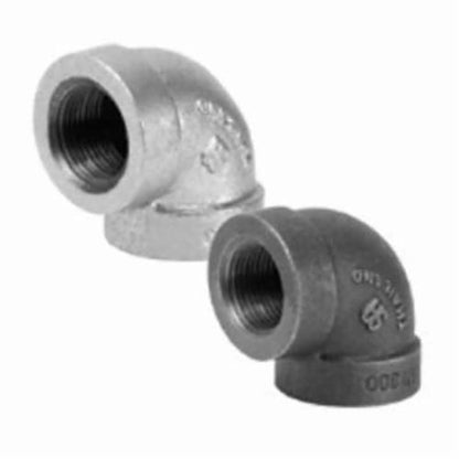 90 deg Elbow, 1 in, FNPT, 300 lb, Malleable Iron, Black