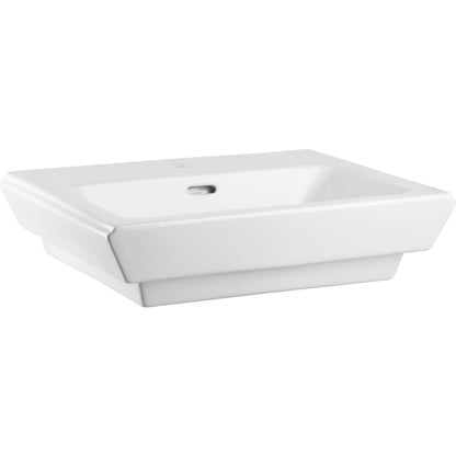 22-7/8" Rectangular Vitreous China Pedestal Bathroom Sink with Overflow and 1 Faucet Hole at 0" Centers