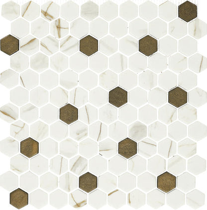 Uptown Glass Posh Chiffon Hexagon 1X1 Mixed