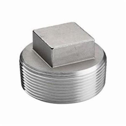 Square Head Plug, 1-1/2 in, MNPT, 316/316L Stainless Steel, 150 lb