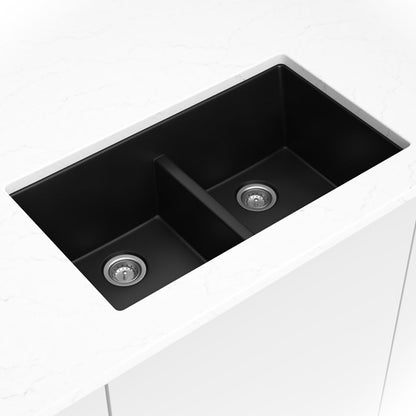 Black Quartz Double Bowl 50/50-3319