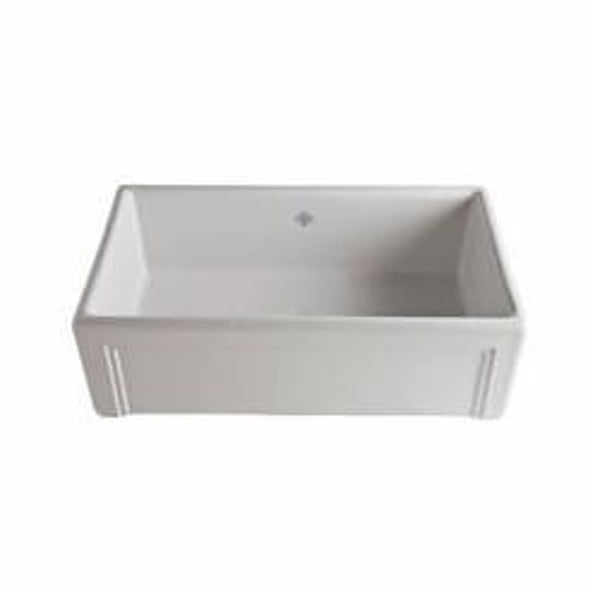 Shaws Original Egerton Single Bowl Kitchen Sink, Apron Mount, 30-7/16 x 30-7/16 in, 8-13/16 in Bowl Depth, Fireclay, White