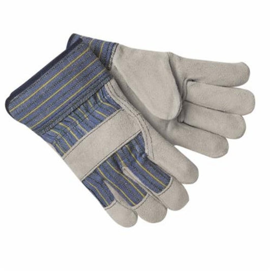 A-Grade Gloves, M, Leather Palm, Cotton Thread/Leather/Polyester, Gray, Fleece Lining