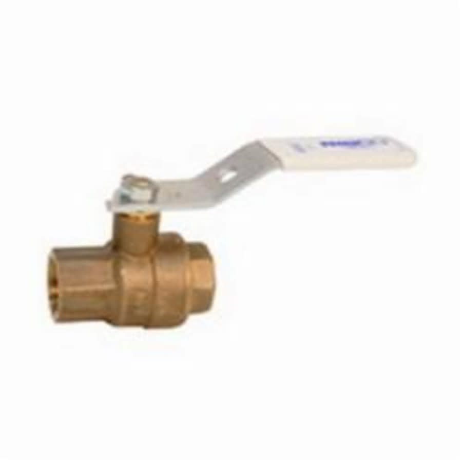 2-Piece Ball Valve, 1/2 in, FNPT, Full Port, Stainless Steel Ball, Bronze