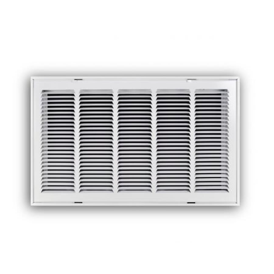 Stamped Fixed Hinge Face Return Filter Grille, 25 x 14 in, 1/2 in Spacing, 1 in Filter, Steel, White