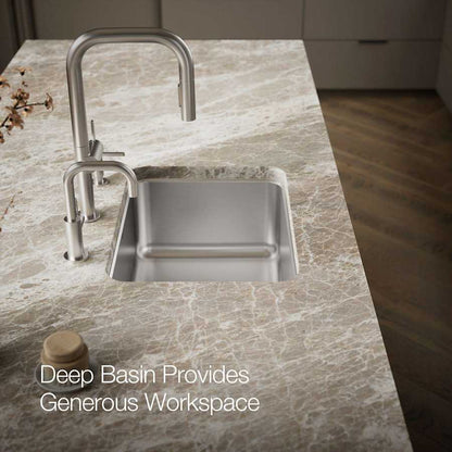 Undertone 23" Single Basin Under-Mount 18-Gauge Stainless Steel Kitchen Sink with SilentShield