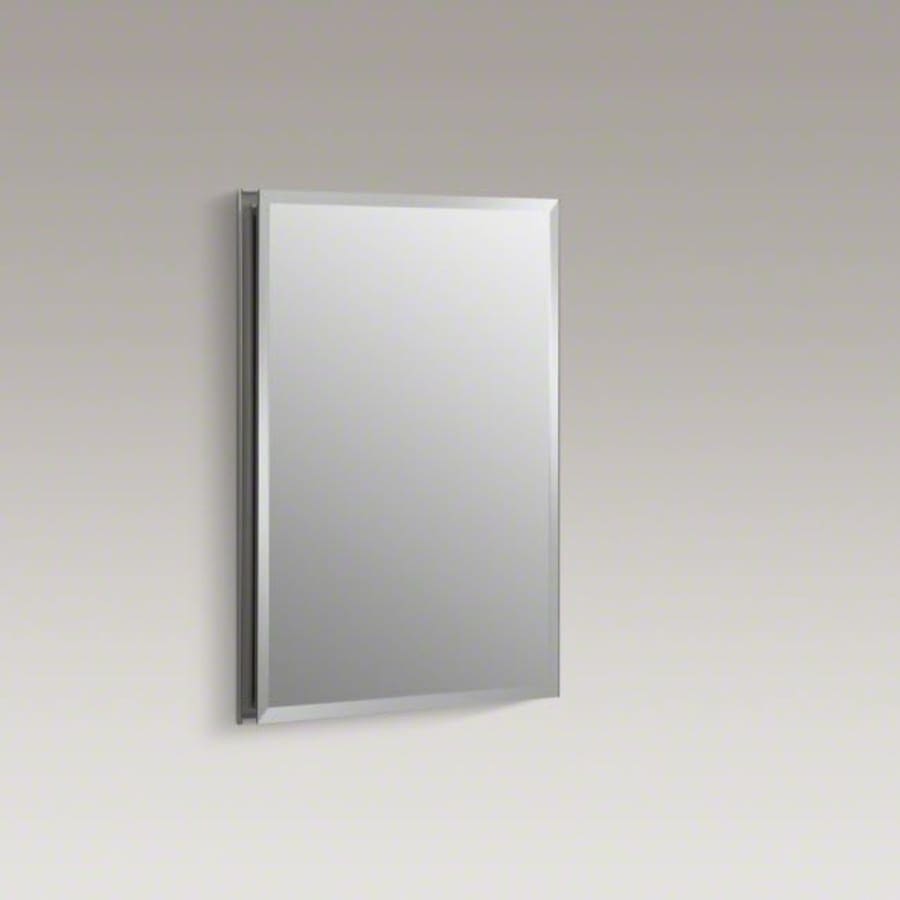 16" x 20" Single Door Reversible Hinge Frameless Mirrored Medicine Cabinet