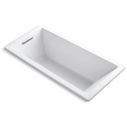 Underscore 66" x 32" Drop In Soaking Bath Tub with Reversible Drain, Molded Lumbar Support, and Slotted Overflow