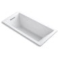 Underscore 66" x 32" Drop In Soaking Bath Tub with Reversible Drain, Molded Lumbar Support, and Slotted Overflow