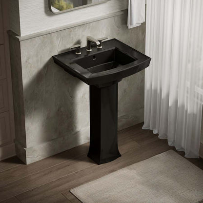 Archer 24" Pedestal Bathroom Sink with 3 Holes Drilled and Overflow