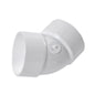 45 Deg Elbow 3 in Hub Type I PVC White