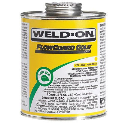 FlowGuard Gold®™ Medium Body Cement, 1 qt, Yellow, For CPVC