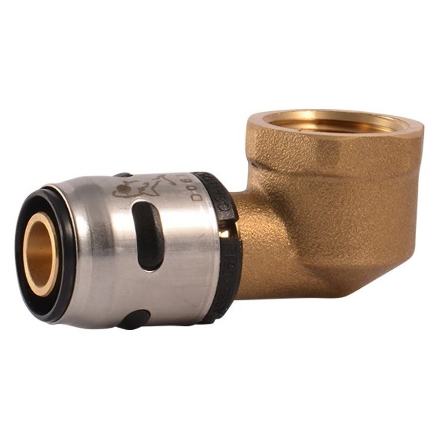 90 deg Elbow, 1/2 in, Push x FNPT, Plastic