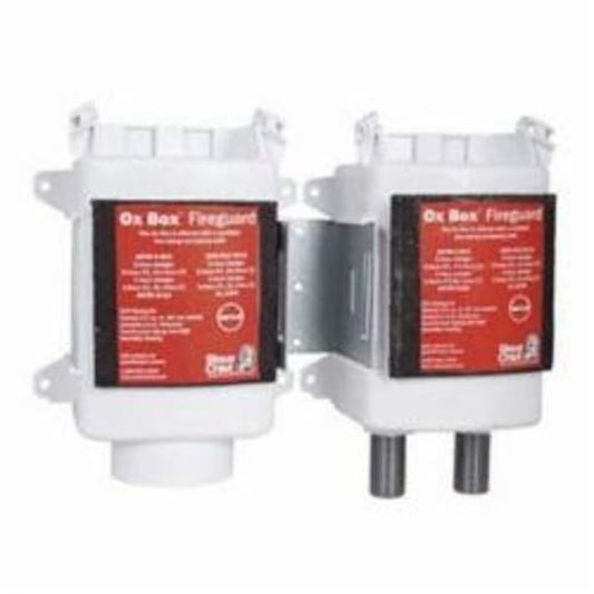 OxBox™ Fire-Rated Washing Machine Outlet Box, 1/2 in, Female C x 3/4 in, Male Hose Thread Outlet, ABS