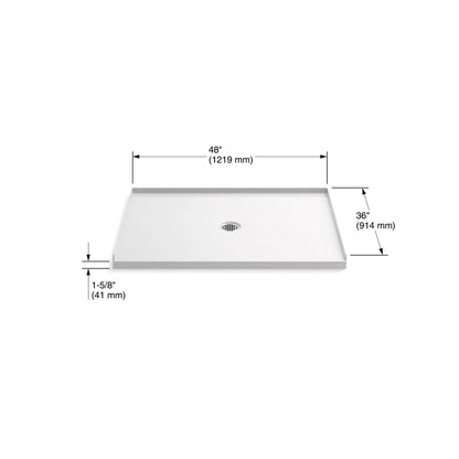 Ballast 48" x 36" Shower Base with Center Drain