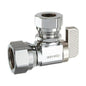 Quarter Turn Angle Stop, 1/2 in, FNPT x Comp, Polished Chrome