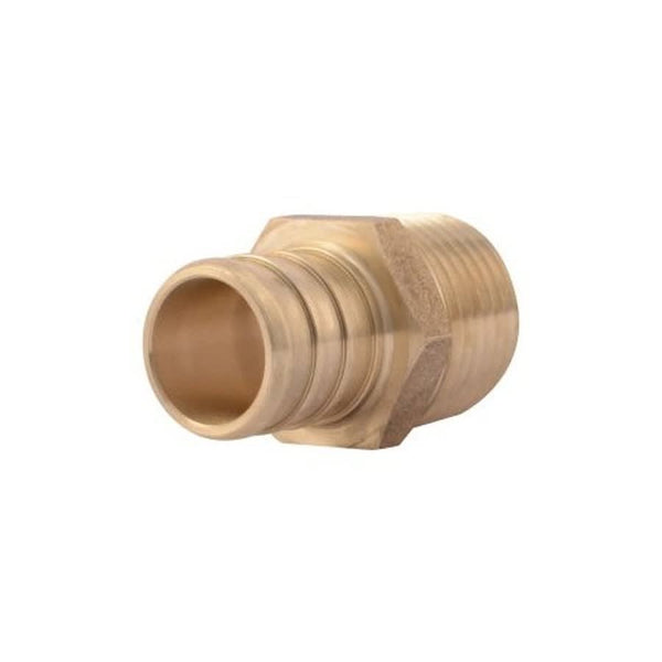 Male Adapter, 3/4 x 1/2 in, Crimp PEX x MNPT, Brass