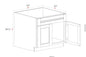 Sink Base - 33"W x 34- 1/2"H x 24"D