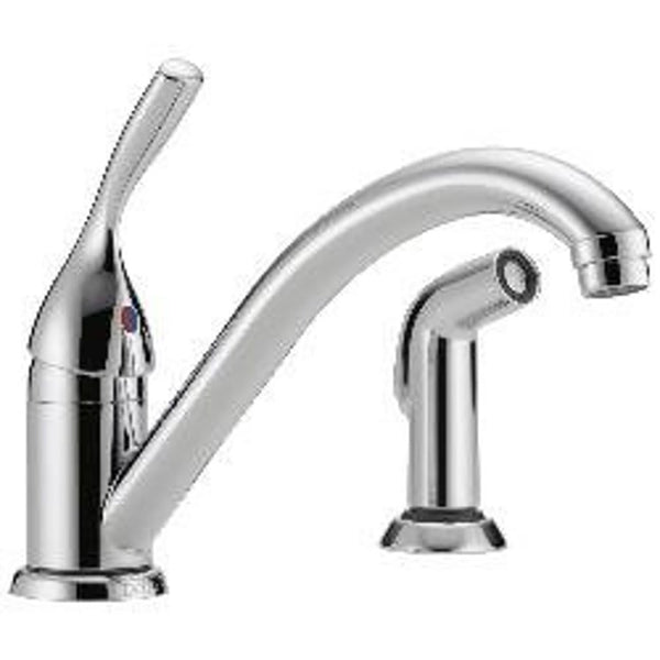 Classic Kitchen Faucet, Deck Mount, ADA, 1 Lever Handle, 2-Hole, Chrome