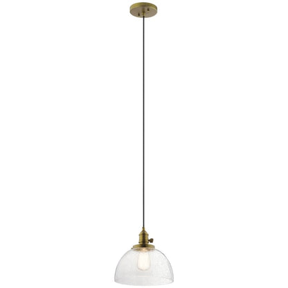 Avery Single Light 10" Wide Pendant with Clear Seedy Glass Shade