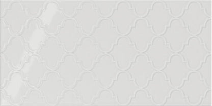 Showscape Stylish White Rectangle, Chevron 12X24 Textured