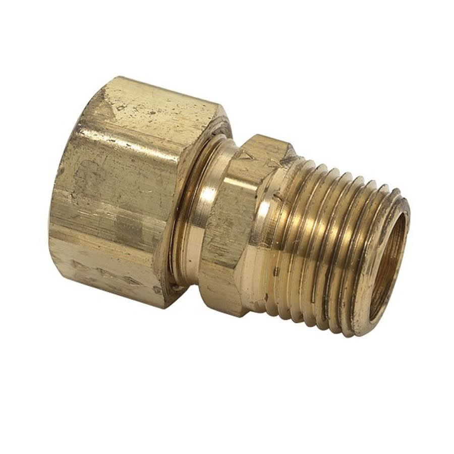 Union, 5/16 x 1/8 in, Comp x MNPT, Brass, Rough Brass, Domestic