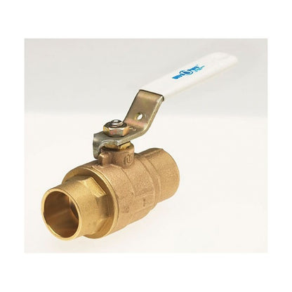 2-Piece Ball Valve, 1 in, C, Standard Port, Plated Brass Ball, Bronze
