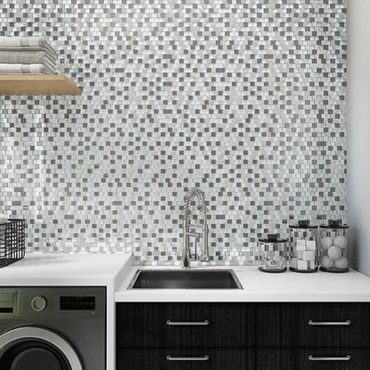 Perfit Mosaix White Carrara & Glass Brick 1X1 Polished