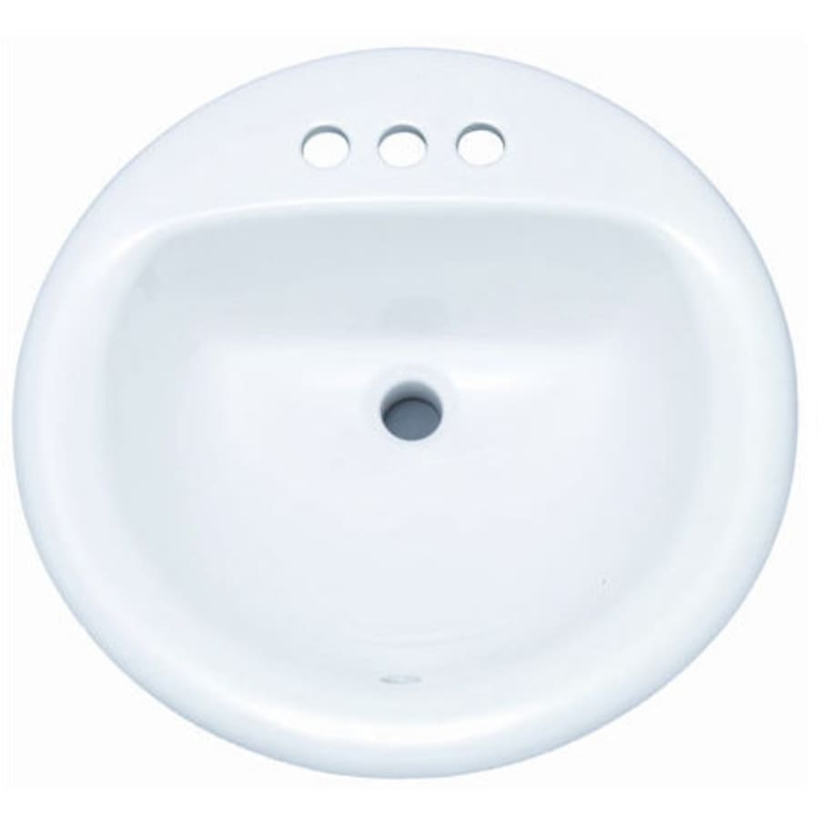 Rockaway 19" Circular Vitreous China Drop In Bathroom Sink with Overflow and 3 Faucet Holes at 4" Centers