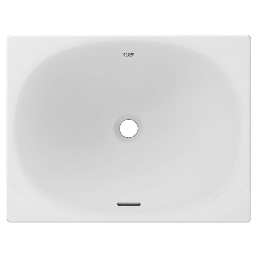 Eurocube® Under Mount Lavatory Sink, ADA, 21 x 16-1/4 x 6 in, Fireclay, Alpine White