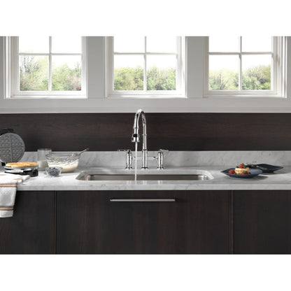 Broderick 1.8 GPM Widespread Bridge Pull Down Kitchen Faucet